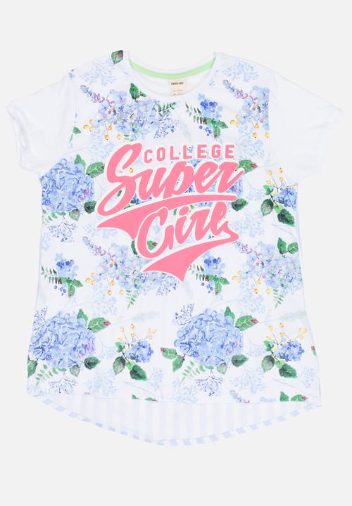 Soobe - Girl Short Sleeve Printed  Tee White