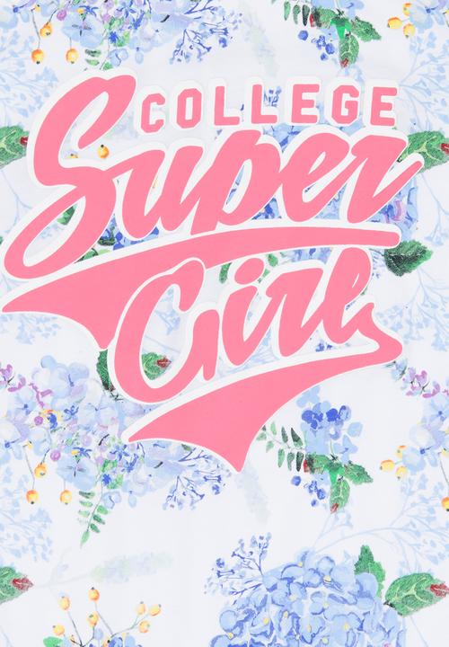 Soobe - Girl Short Sleeve Printed  Tee White