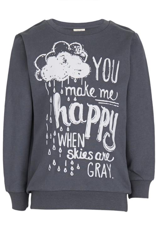 Soobe - Girls Printed Top Dark Grey