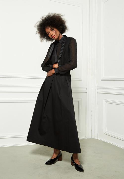 LUMIN - Hakama Style Maxi Skirt Black