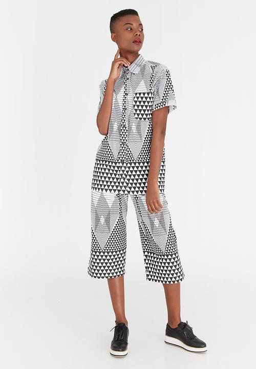 Chulaap - Diamond Print Shirt Black and White