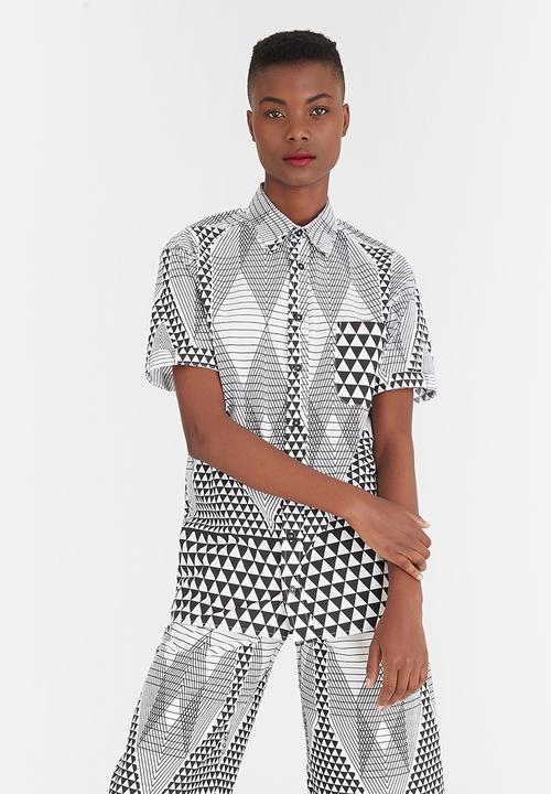 Chulaap - Diamond Print Shirt Black and White