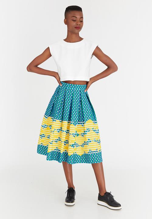 Chulaap - Optical Print 50s Skirt Multi-colour