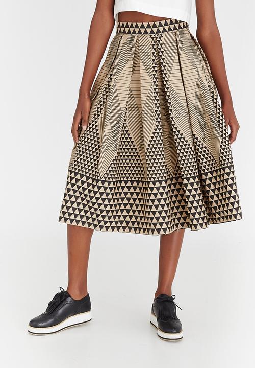 Chulaap - Diamond Print 50s Skirt Stone