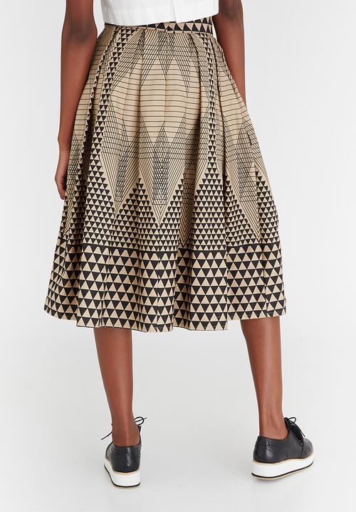 Chulaap - Diamond Print 50s Skirt Stone