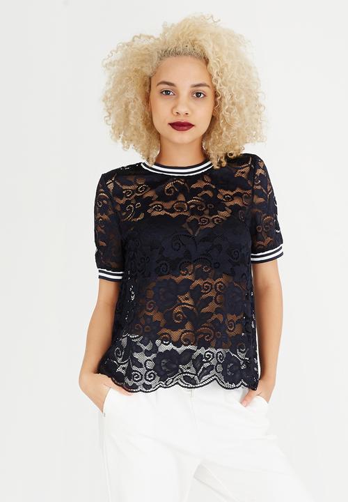 ONLY - Gwen Short Sleeve Top Navy