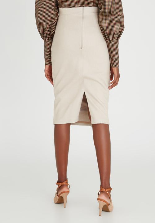DAVID by David Tlale - Wool-blend Crossover Skirt Stone