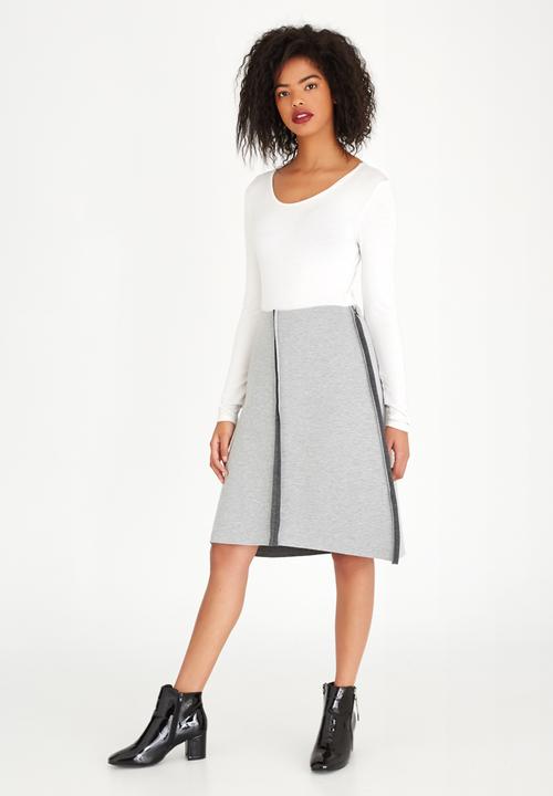 COLLEEN EITZEN - Two-tone A-line Skirt Grey