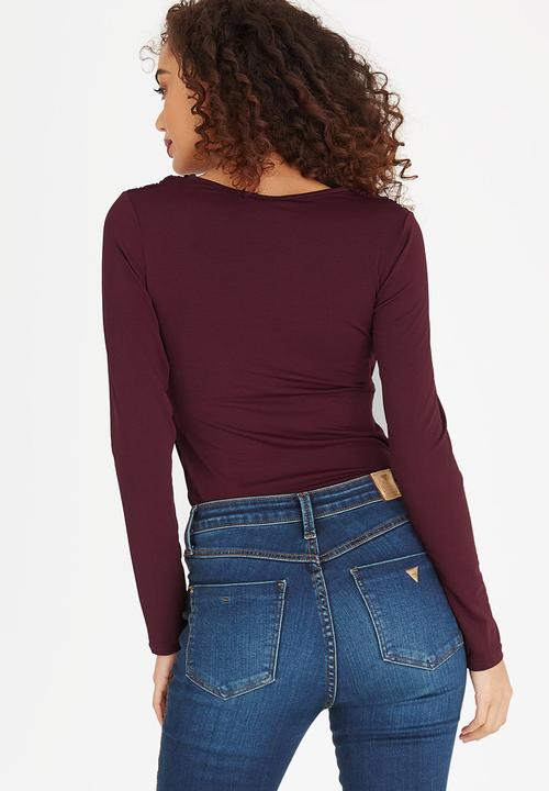 edit - Cowl Neck Top Burgundy