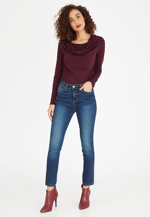 edit - Cowl Neck Top Burgundy