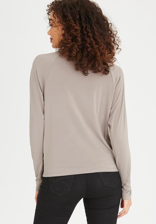 edit - Wrap-over Cowl Top Grey