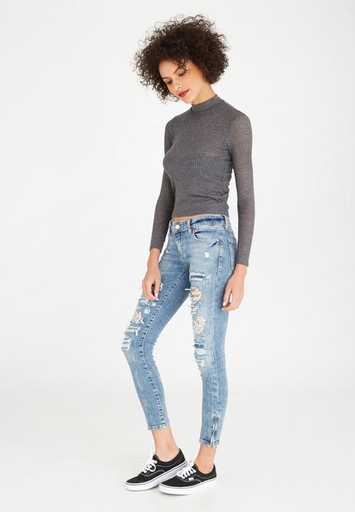 c(inch) - Turtle Neck Top Grey