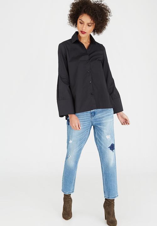 STYLE REPUBLIC - Oversized Sleeve Shirt Black