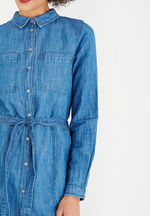 ONLY - Brook Longer Length Denim Shirt Blue