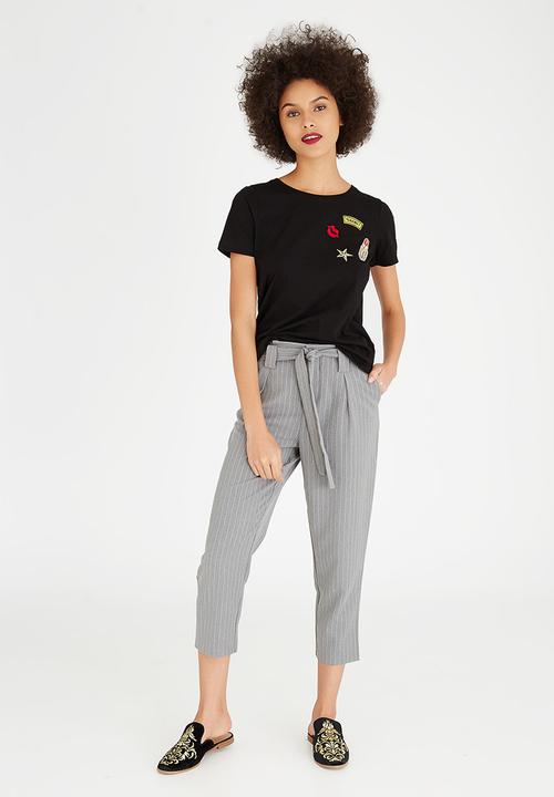 Vero Moda - Army Badge Short Sleeve T-shirt Black