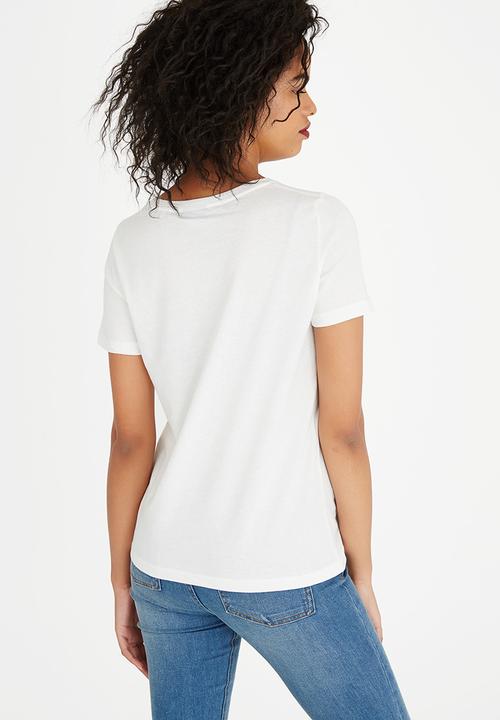 Vero Moda - Army Badge Short Sleeve T-shirt White
