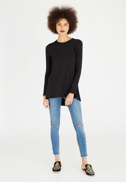 c(inch) - High Low Top Black
