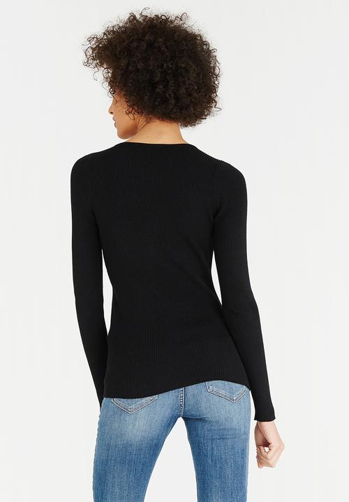 ONLY - Josephina Lace Up Top Black