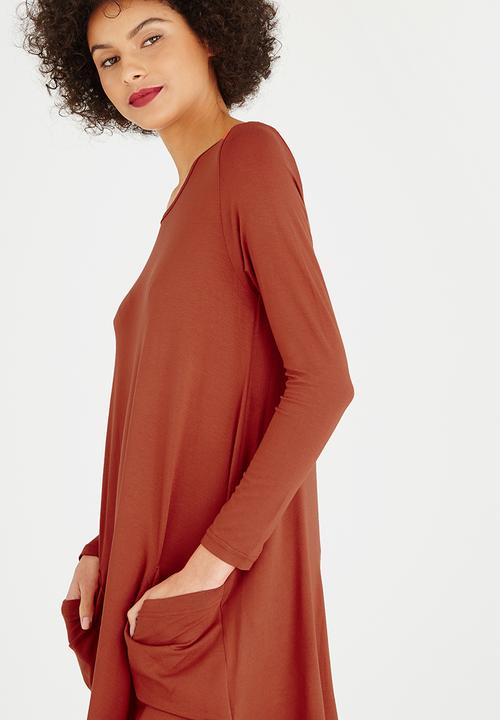edit - Swing Tunic with Side Pockets Rust