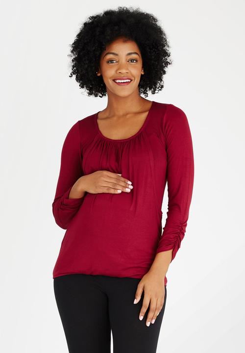 Me-a-mama - Secret Feeder Top Dark Red