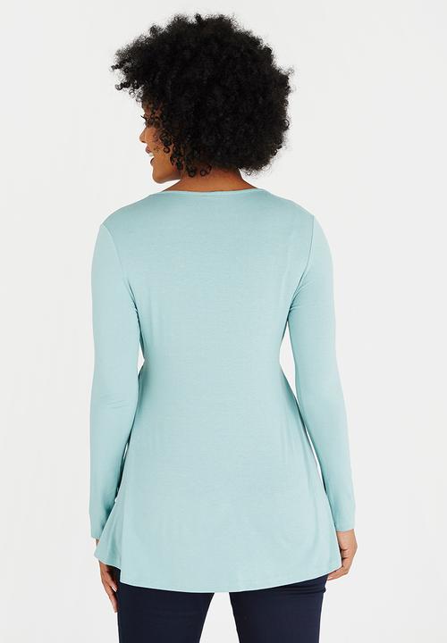 Cherry Melon - Smock Detail Long Sleeve Top Blue