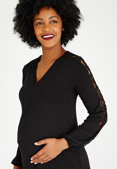 edit Maternity - Inverted Pleat Tunic Black