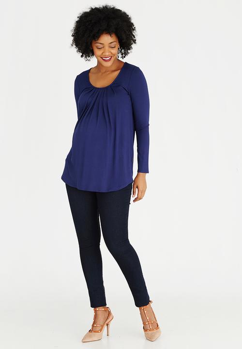 Cherry Melon - Pleat Top Navy