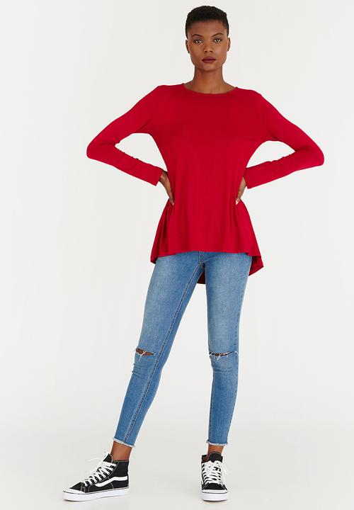 c(inch) - High Low Top Dark Red
