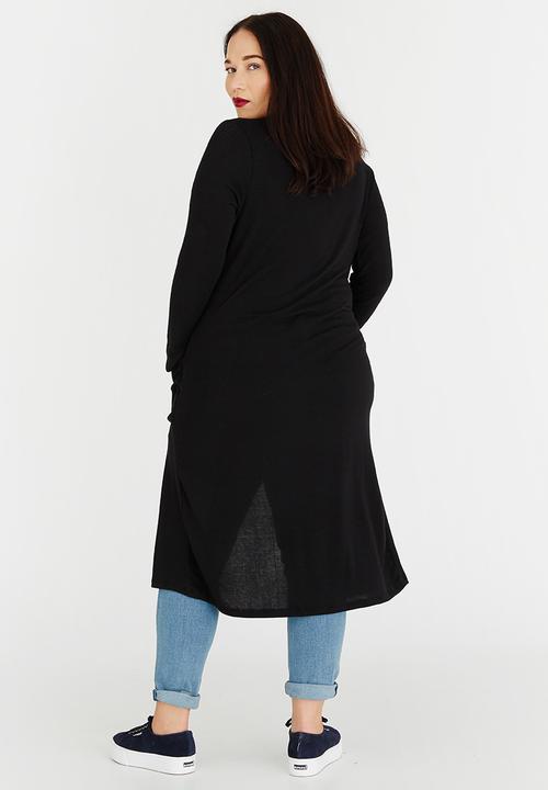 edit Plus - Longer Length Knit Cardigan Black