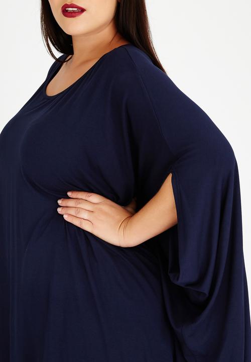 STYLE REPUBLIC PLUS - Volume Hanky Hem Tunic Navy