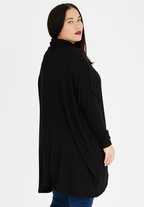 STYLE REPUBLIC PLUS - Wrap Front Pull Over Black