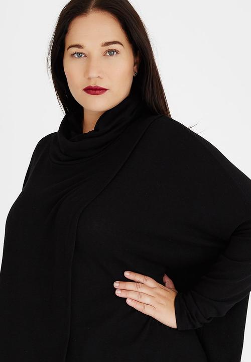 STYLE REPUBLIC PLUS - Wrap Front Pull Over Black