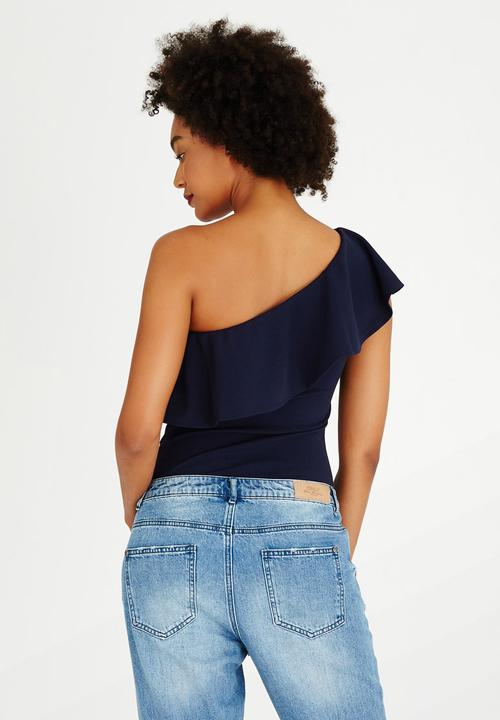 STYLE REPUBLIC - Asymmetrical Bodysuit Navy