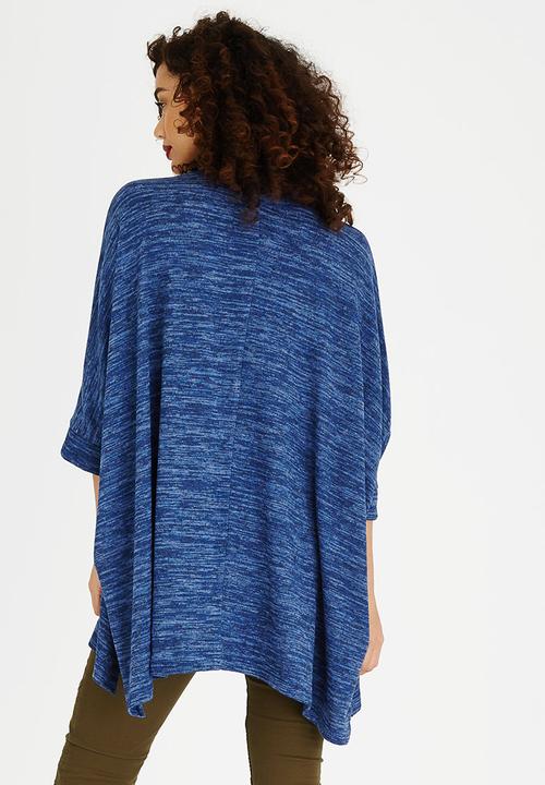 edit - Oversized Long-sleeve Poncho Blue