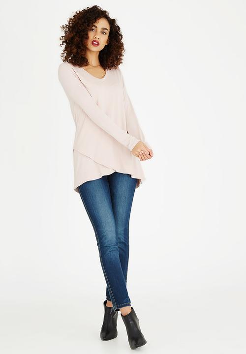 edit - V-neck Tunic Pale Pink