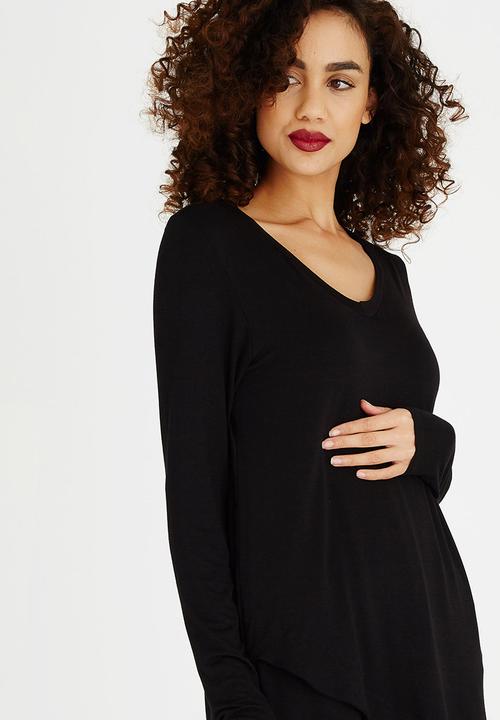 edit - V-neck Tunic Black
