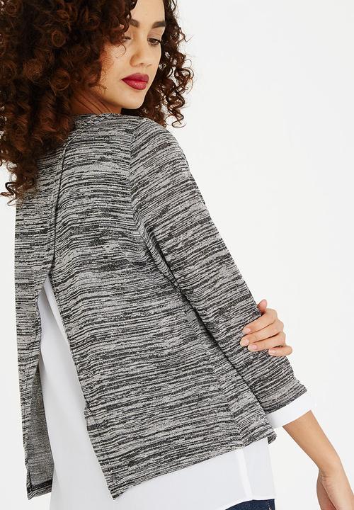 edit - Twofer Blouse Charcoal