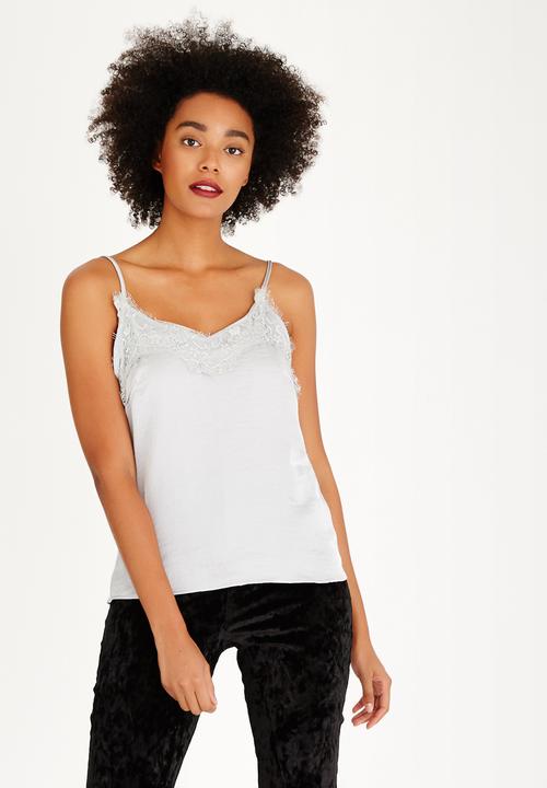 ONLY - Ella Lace Detail Cami Silver