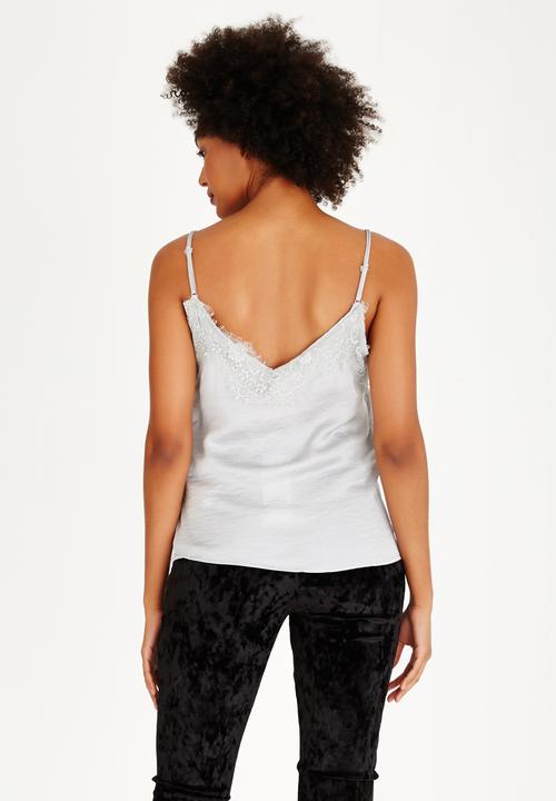 ONLY - Ella Lace Detail Cami Silver