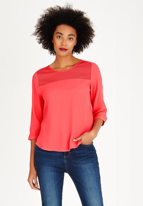 ONLY - Wonder 3/4 Sleeve Top Coral