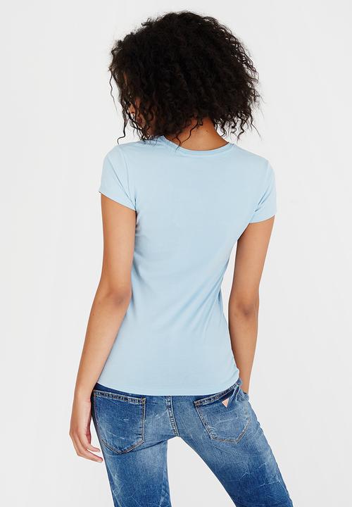 GUESS - Guess Bedazzled Logo Tee Pale Blue