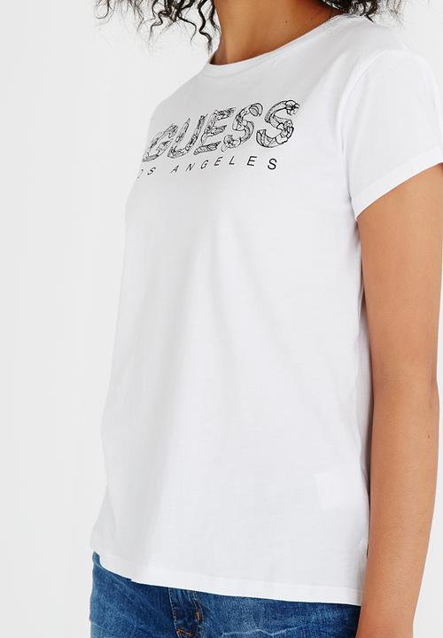 GUESS - Guess Triangle Logo Tee White