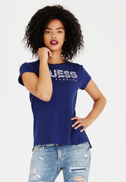 GUESS - Guess Triangle Logo Tee Navy