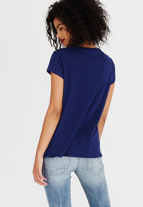 GUESS - Guess Triangle Logo Tee Navy
