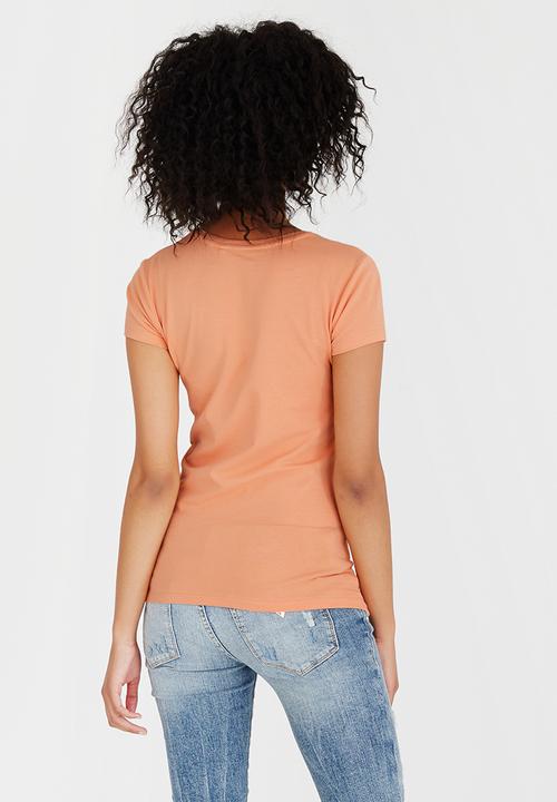 GUESS - Guess Bedazzled Logo Tee Peach