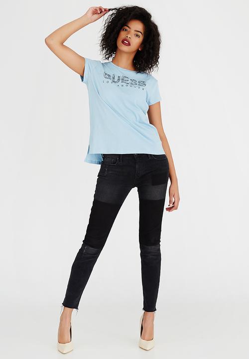 GUESS - Guess Triangle Logo Tee Pale Blue