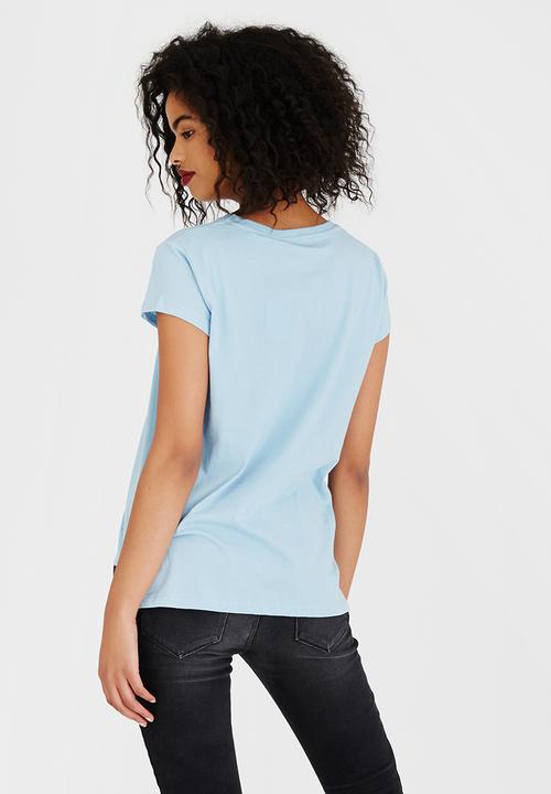 GUESS - Guess Triangle Logo Tee Pale Blue