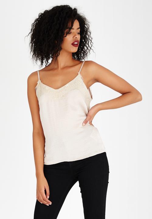 ONLY - Ella Lace Detail Cami Pale Pink