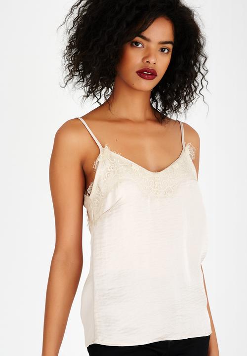 ONLY - Ella Lace Detail Cami Pale Pink