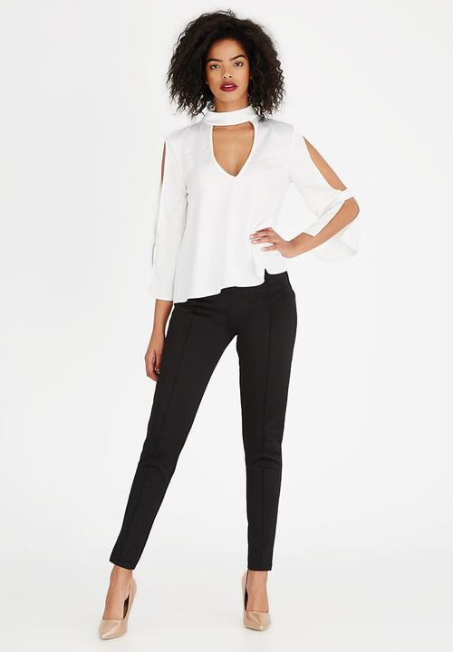 Bombshell - Cut-out Shoulder Blouse White